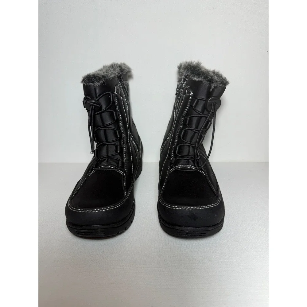 Tote Women's Eve Winter Boots Black Sz 6M Water-Resistant Faux Fur Lining - NWOT